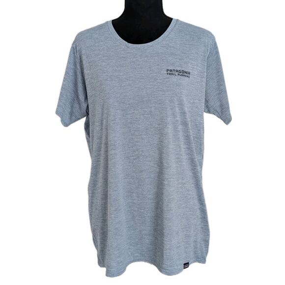 Patagonia Women’s XL Trail Running T-Shirt Blue Capilene Cool Daily Performance - Picture 2 of 12